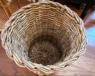 Vintage Hourglass Shape Wicker Waste Bin Trash Basket second image