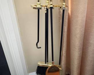Brass Fireplace Tool Set