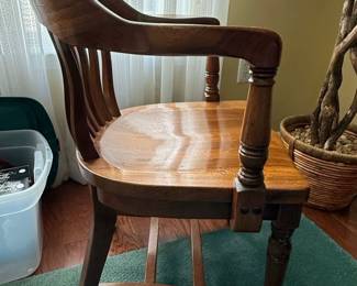 Vintage Wooden Bankers Chair second image