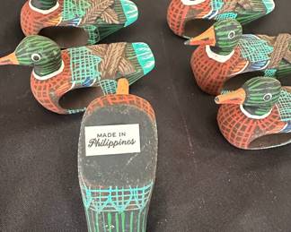 Set of HandPainted Wooden Duck Napkin Rings second image