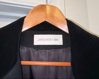 Jones New York Black Wool Blend DoubleBreasted Overcoat with Velvet Collar second image