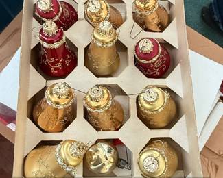 Vintage Christmas by Krebs Glass Bell Ornaments