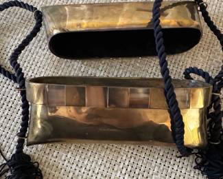 Vintage Brass Pillow Purse with Tassels second image