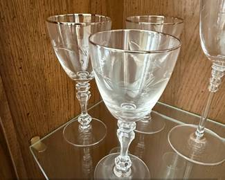 Tiffin Franciscan Carillon Platinum Rim Water Goblets