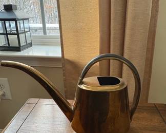 Vintage Brass Watering Can with Arched Handle