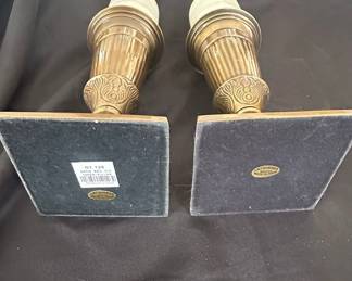 Pair of Brass Corinthian Column Candlesticks second image