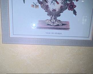 Triptych Botanical Prints after Jean Louis Prvost in Gilt Frame second image