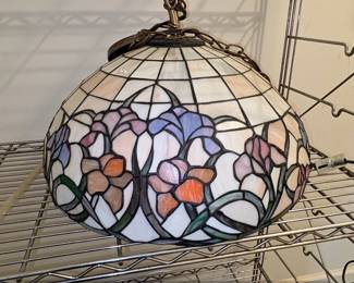 Vintage Tiffany Style Floral Stained Glass Hanging Lamp Shade