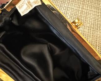 Vintage Black Beaded Clutch Evening Bag second image