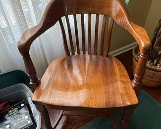 Vintage Wooden Bankers Chair