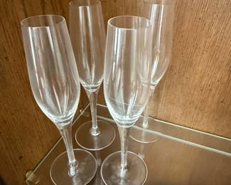 Set of Four Crystal Champagne Flutes second image