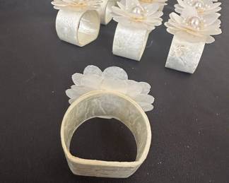 Set of Capiz Shell Flower Napkin Rings second image