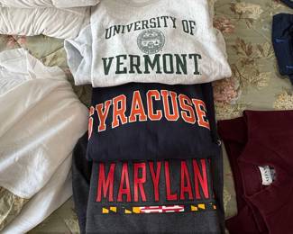Vintage University Sweatshirts University of Vermont, Syracuse, University of Maryland