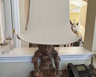 Seated Mayan Warrior Table Lamp