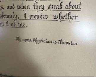 Calligraphic Quote by Olympus, Physician to Cleopatra second image