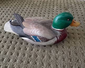 Carved Wooden Mallard Duck Decoy by Joe Revello