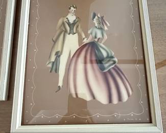Vintage Turner Mfg. Southern Belle and Gentleman Print Set