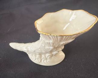 Lenox Cornucopia Vase with K Gold Trim