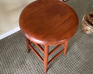 Vintage Wooden Bar Stool second image