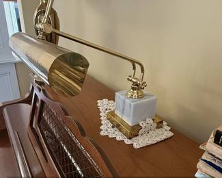 Vintage Brass Bankers Lamp with Marble Base second image