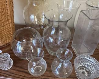 Assorted Glass Vases and Decorative Items