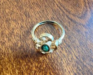 Vintage Avon Baroness Ring with Faux Jade