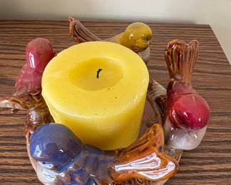 Ceramic Bird Tree Branch Candle Holder