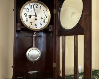 Antique Junghans German Regulator Wall Clock with Pendulum fourth image