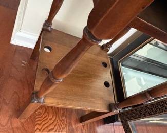 Antique Wooden Smoking Stand with Drawer third image