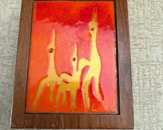 MidCentury Modern Enamel Art Tile Box by Lynn Jaye