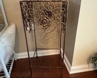 Ornate Wrought Iron Scrollwork Plant Stand