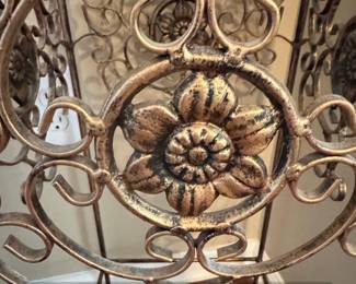 Ornate Wrought Iron Scrollwork Plant Stand second image