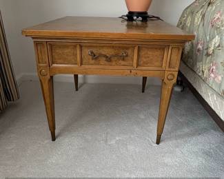 American of Martinsville Burl Walnut Low Side Table