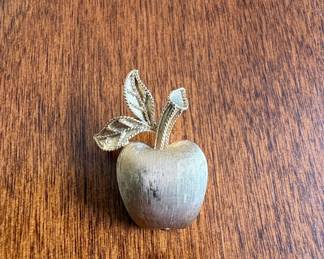 Vintage Avon Gilded Apple Brooch