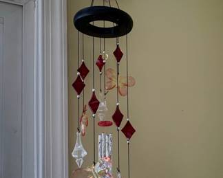 Glass Butterfly and Diamond Wind Chime