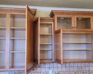 Gall Maple and natural coffee stain cabinet doors open