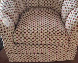 Pair of polka dot swivel chairs.