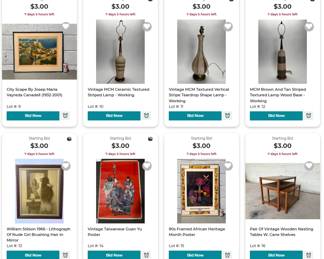 Veyreda Lithograph, MCM Lamps, Stilson Lithograph, Taiwan Poster, Nesting Tables