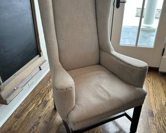 (2) Restoration Hardware upholstered armchairs (sold as is)29"W x 24"D x 41"H - $90 each