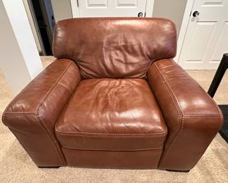 Walter E. Smithe leather sofa 45"W x 37"D x 34"W - $300