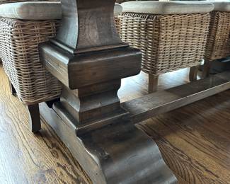 Restoration Hardware reclaimed Russian oak baluster rectangular extension dining table; includes 2-18" breadboard extensions 84"-120"L x 39"W x 30"H - $1000