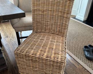 (6) Restoration Hardware handwoven rattan chairs 20"W x 24"D x 41"H Seat height 18½" - $150 each