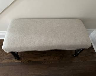 Walter E. Smithe upholstered bench 43" x 18" x 20"H - $400