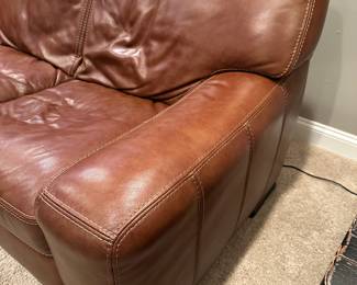 Walter E. Smithe leather sofa 92"W x 37"D x 34"W - $450