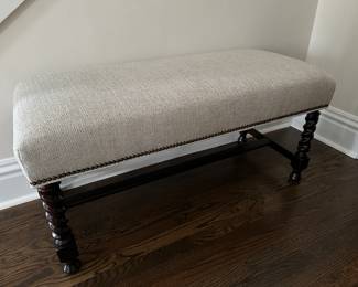 Walter E. Smithe upholstered bench 43" x 18" x 20"H - $400