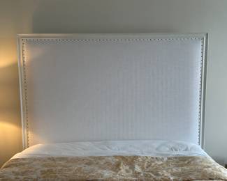Restoration Hardware queen fabric bed frame 68"H - $900
