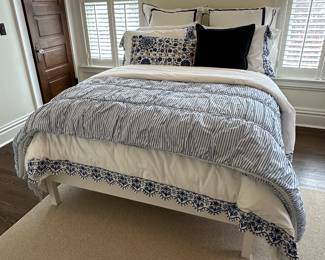 Full size blue/white bedding set - $250
