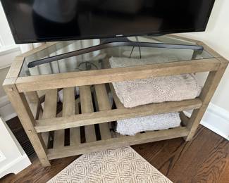 Pottery Barn corner TV stand 38"W x 29"D x 24"H - $150