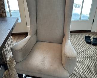 (2) Restoration Hardware upholstered armchairs (sold as is)29"W x 24"D x 41"H - $90 each