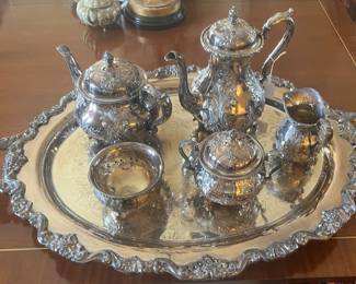 Larger silver service tea set